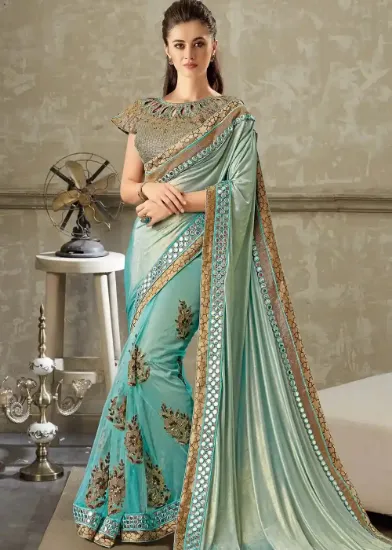 Picture of Embroidered Net Saree