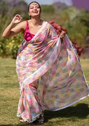 Picture of Printed Saree for Holi