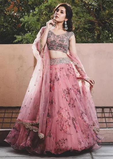 Picture of Fancy Net Lehenga with Contrast Blouse