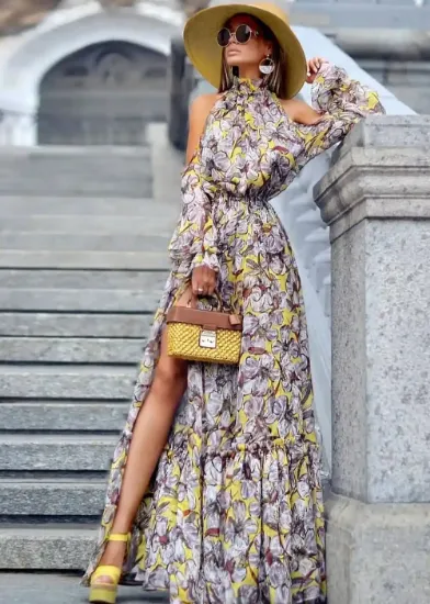 Picture of Floral Printed Summer Gown